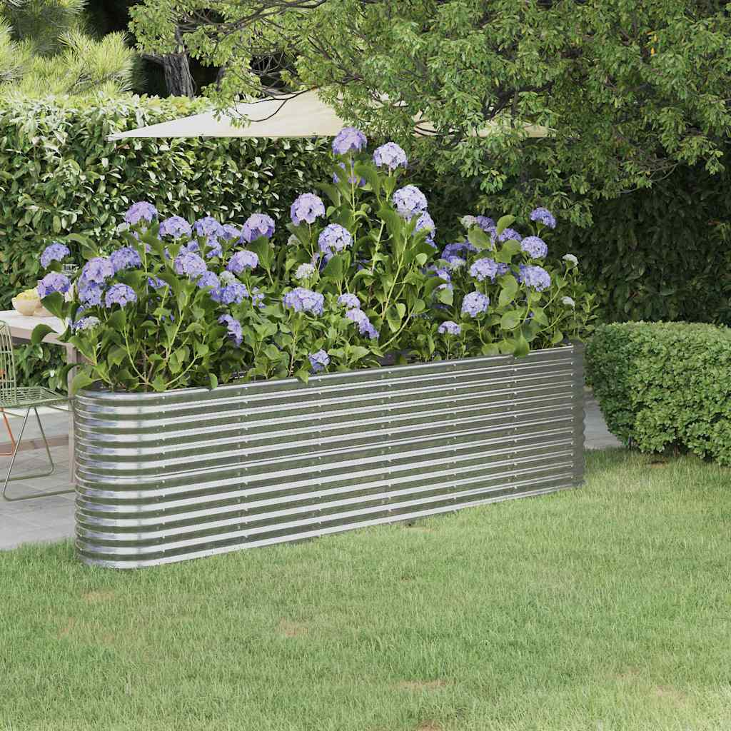 Jardinera Arriate Acero Galvanizado Plata 260x40x68 Cm_1