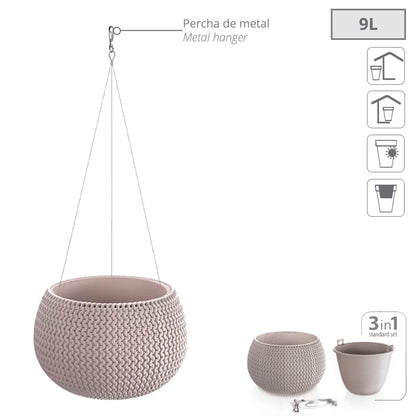 Maceta Splofy Bowl Ws 9l., Con Depósito, Dimensiones (mm) 370x370x218, Color Mocca_2