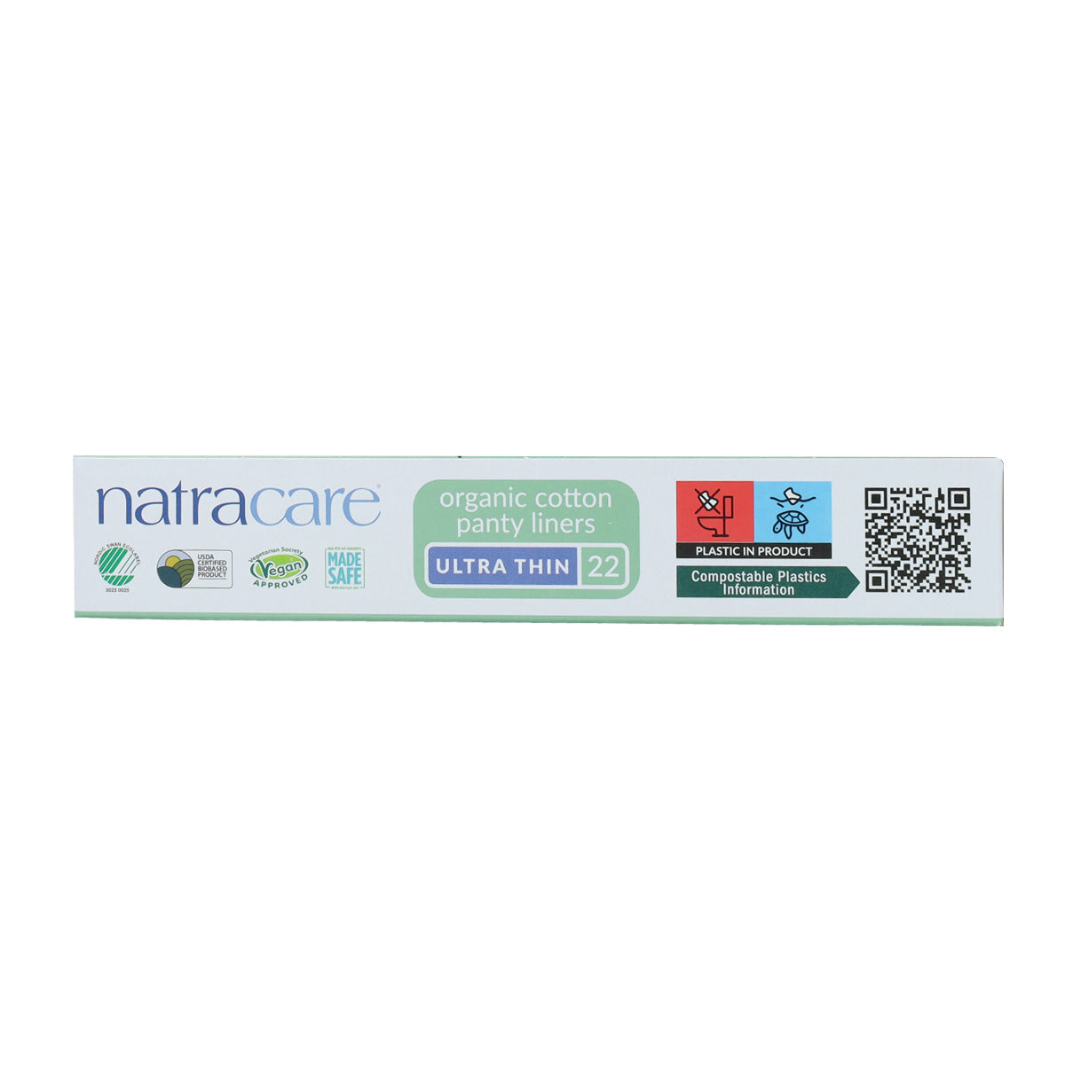 Protetores diários ultrafinos Natracare 100% algodão ecológico, 22 unidades