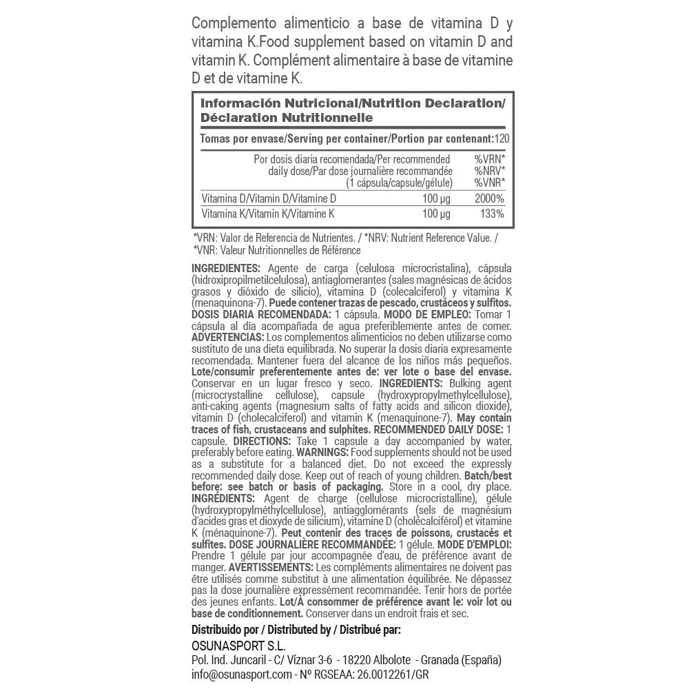 Vitamina D3 + K2 Ultra (100μg/100μg) - 120 Cápsulas Vegetales - Ayuda A Regular La Presión Arter - Masmusculo_4