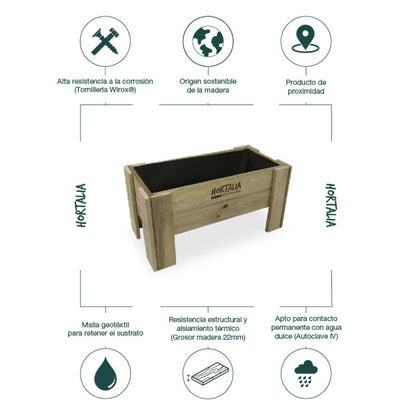 Mesa de cultivo baixa Gardenbrico S40 Hortalia 50 L