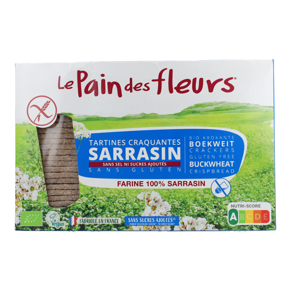 Bolachas de trigo sarraceno sem glúten e sem sal Le Pain de Fleurs biológicas 300g