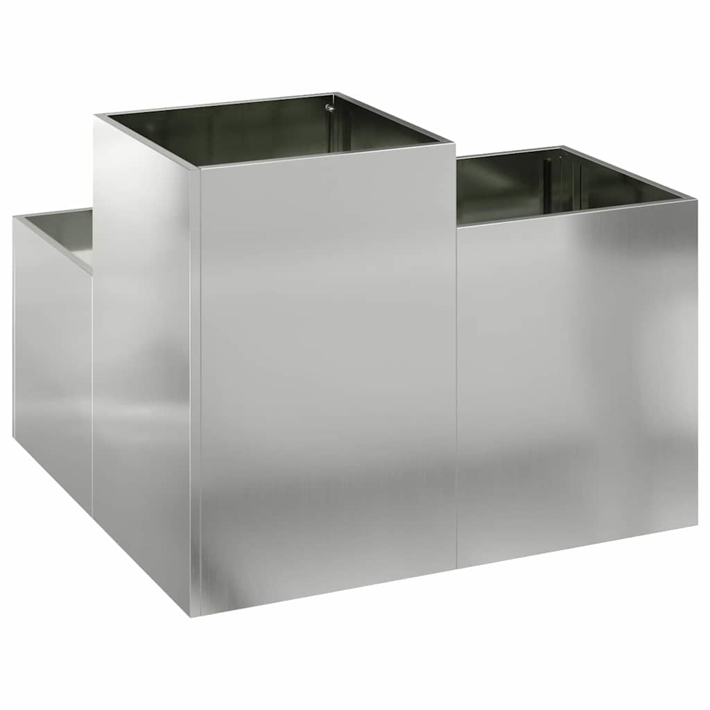 Maceta Para Jardín Plateado 100 X 100 X 60 Cm Acero Galvanizado_4