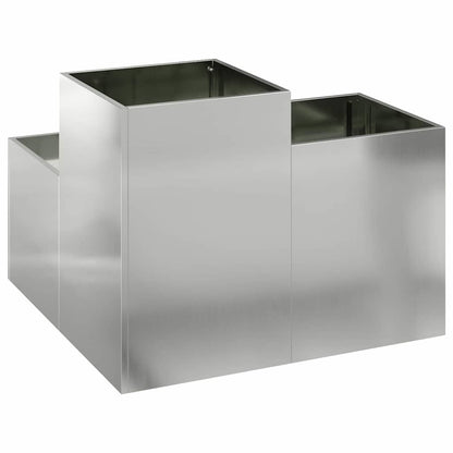 Maceta Para Jardín Plateado 80 X 80 X 60 Cm Acero Galvanizado_4