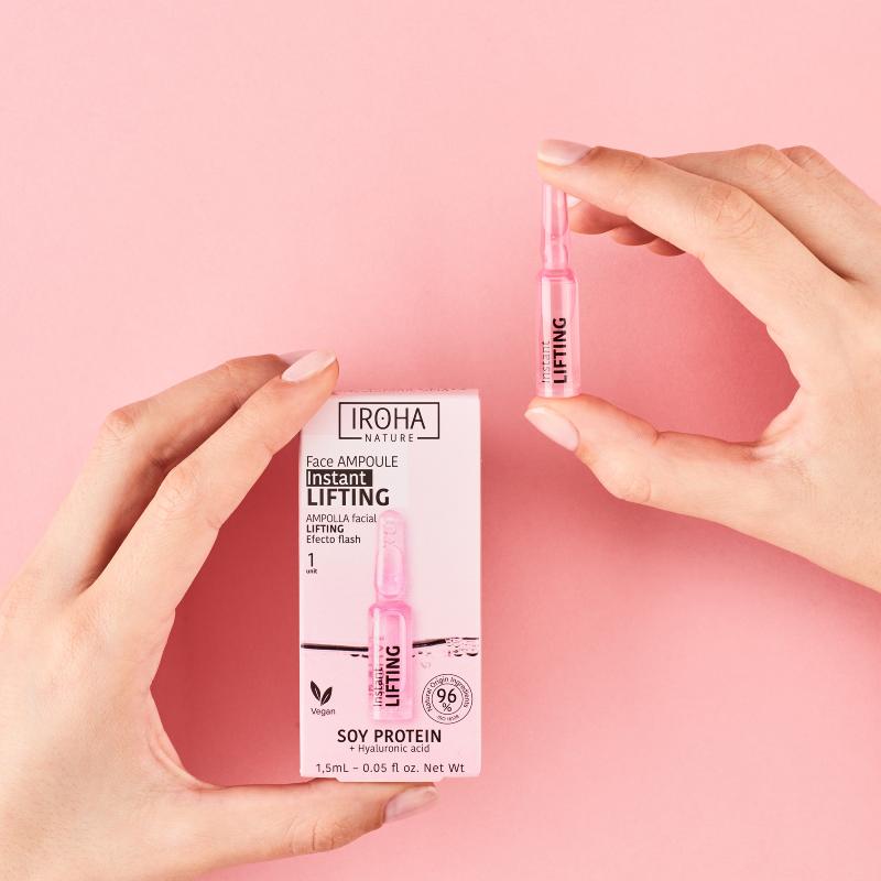 Ampola Facial Lifting Flash de Proteína de Soja Iroha Nature 1,5 ml