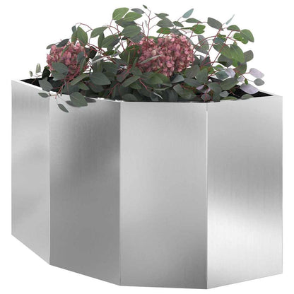 Macetero De Esquina Plateado 60 X 60 X 50 Cm Acero Galvanizado_2