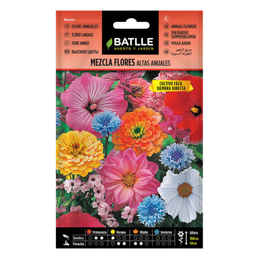 Sementes de mistura de flores altas anuais