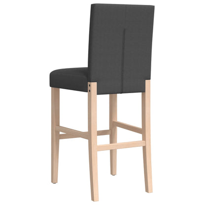 Taburetes Altos 2 Uds Madera Maciza De Caucho Y Tela_5