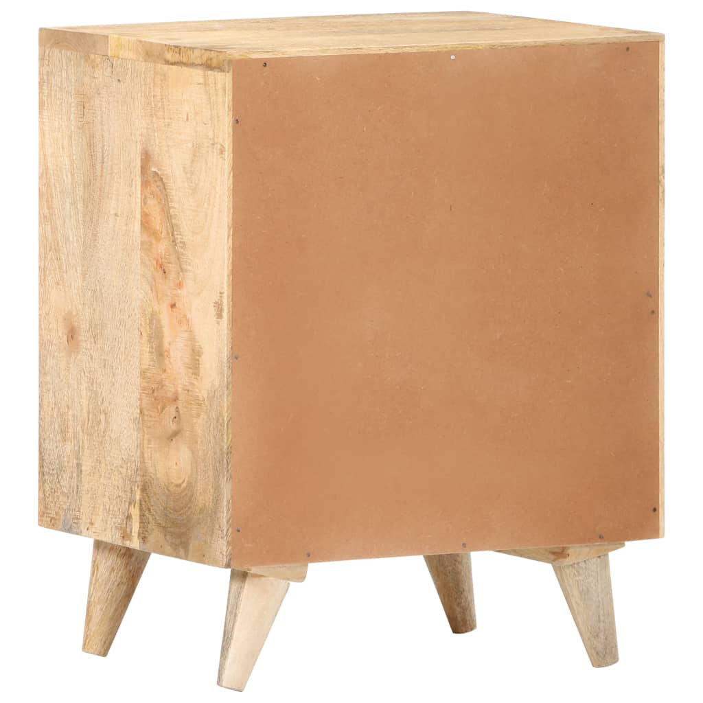 Mesita De Noche Tallada De Madera Maciza De Mango 40x30x50 Cm_3