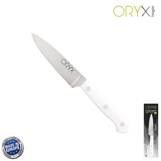 Cuchillo Husky Pelador 11 Cm. Hoja Acero Inoxidable, Cuchillo Verduras, Cuchillo Cortar Verduras Mango Ergonomico Blanco_0