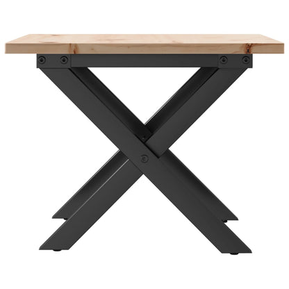 Mesa De Centro Marco X Madera Maciza Pino Y Acero 40x40x35 Cm_3