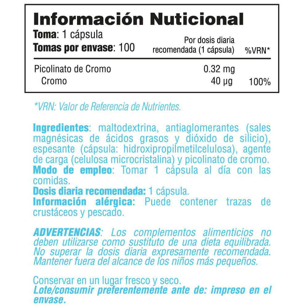 Picolinato De Cromo - 100 Cápsulas Vegetales - Quemadores - Smart Supplements_4
