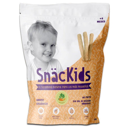 Lanche biológico para bebé +8 meses Palitos de Arroz e Legumes