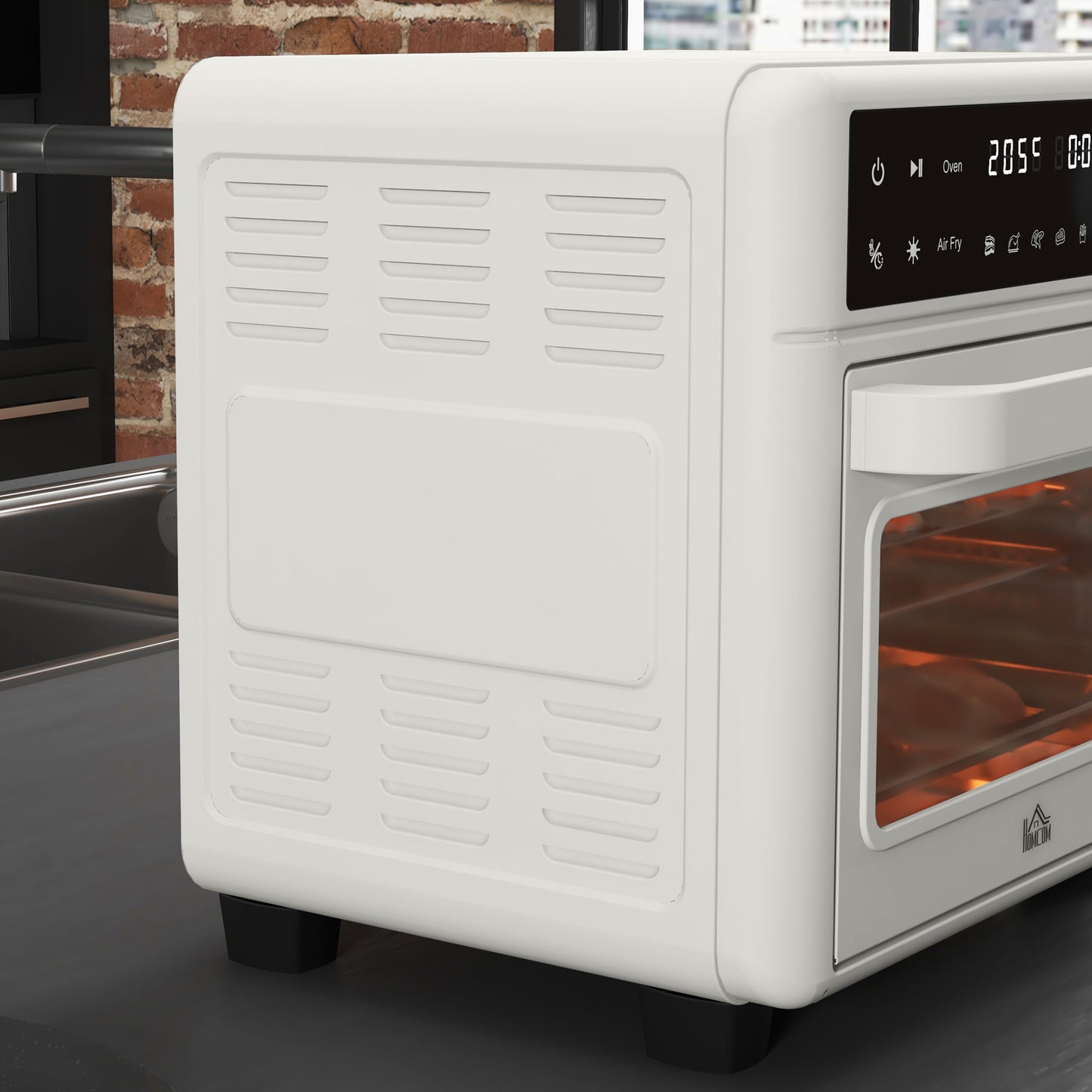 Homcom Horno Eléctrico Multifunción De Sobremesa 13l 1200w Blanco_4