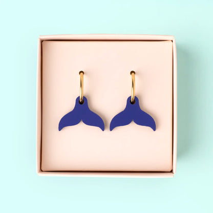 Pendientes Cola de Ballena - Aro de Acero Quirúrgico y Bañado en Oro de 18k - Nature Vibes_1