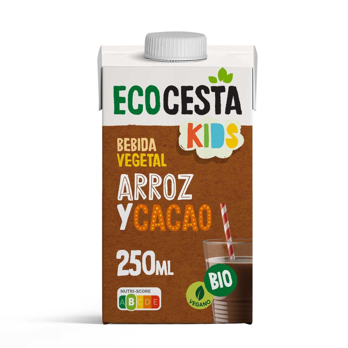 Mini Bebida Vegetal de Arroz e Cacau Biológica, 250 ml Ecocesta