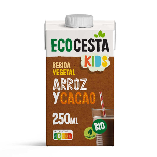 Mini Bebida Vegetal de Arroz e Cacau Biológica, 250 ml Ecocesta