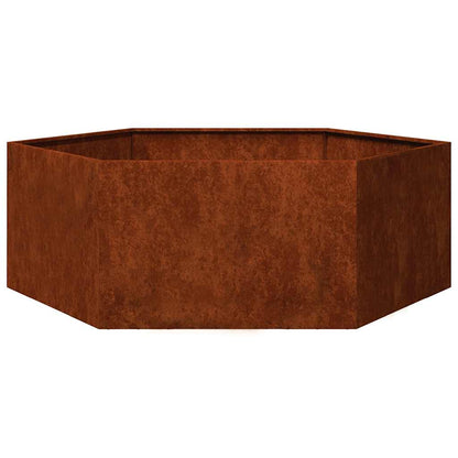 Jardinera De Acero Corten Oxidado 138x120x45 Cm_0