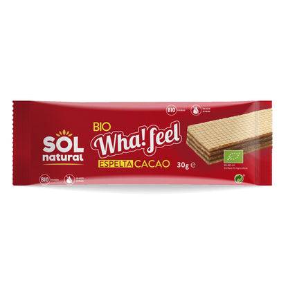 Wha Feel snack biológico de espelta e cacau Sol Natural 30 g