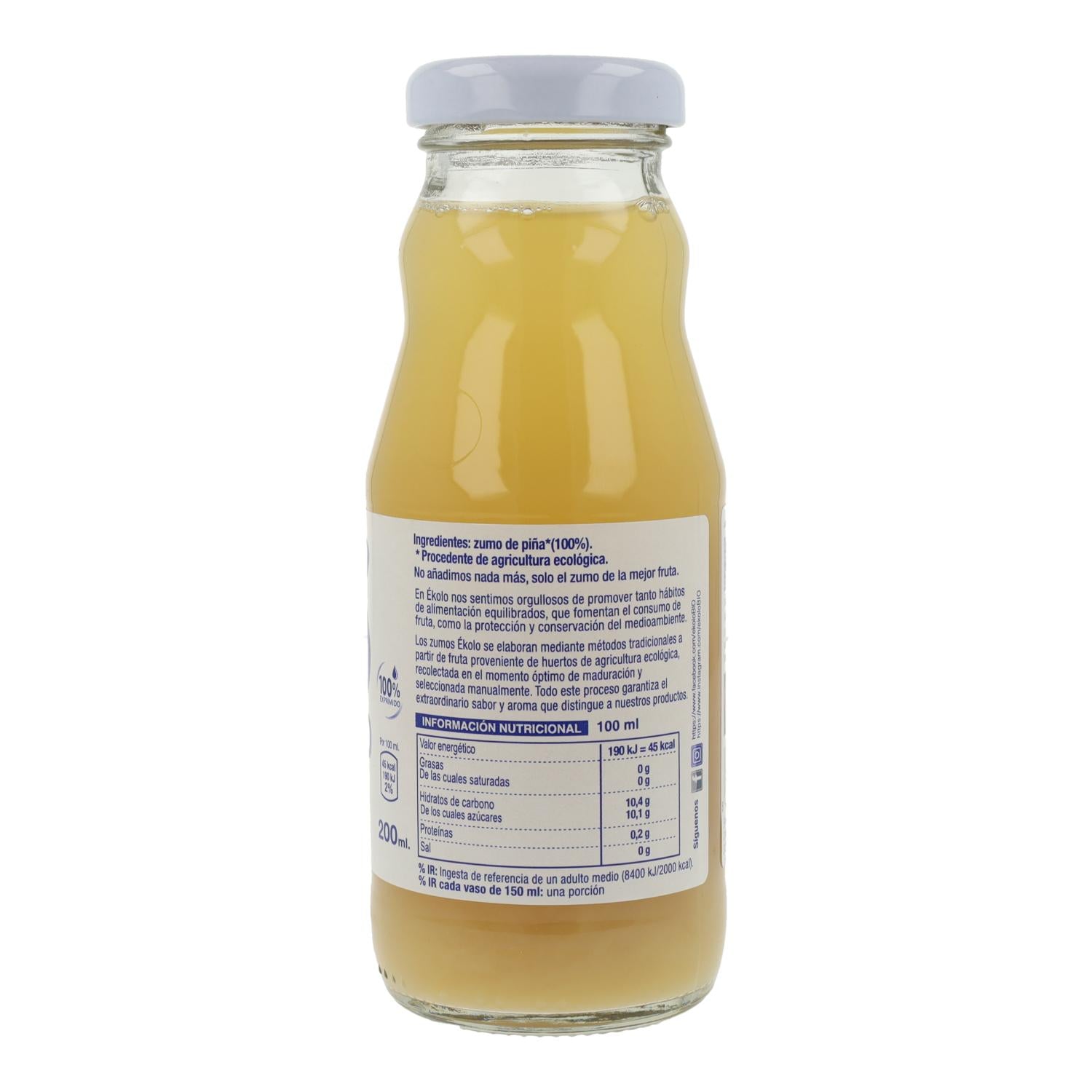Zumo de Piña Bio 100% exprimido Ékolo 750 ml