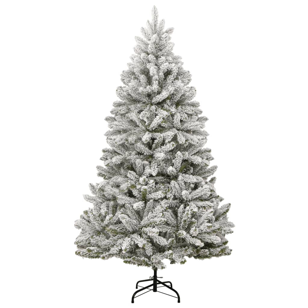 Vidaxl Árbol De Navidad Artificial Con Bisagras Y Nieve Flocada 180 Cm_1