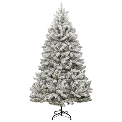 Vidaxl Árbol De Navidad Artificial Con Bisagras Y Nieve Flocada 180 Cm_1