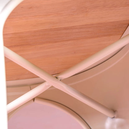 Silla Metálica Con Asiento De Madera De Olmo - Bistro_4