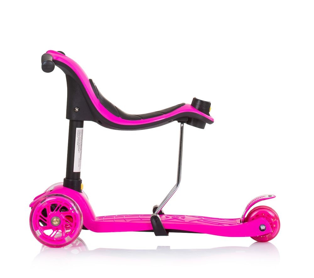 Patinete Infantil 3 En 1 Multi Plus Con Asiento Y Mango Parental Pink_3