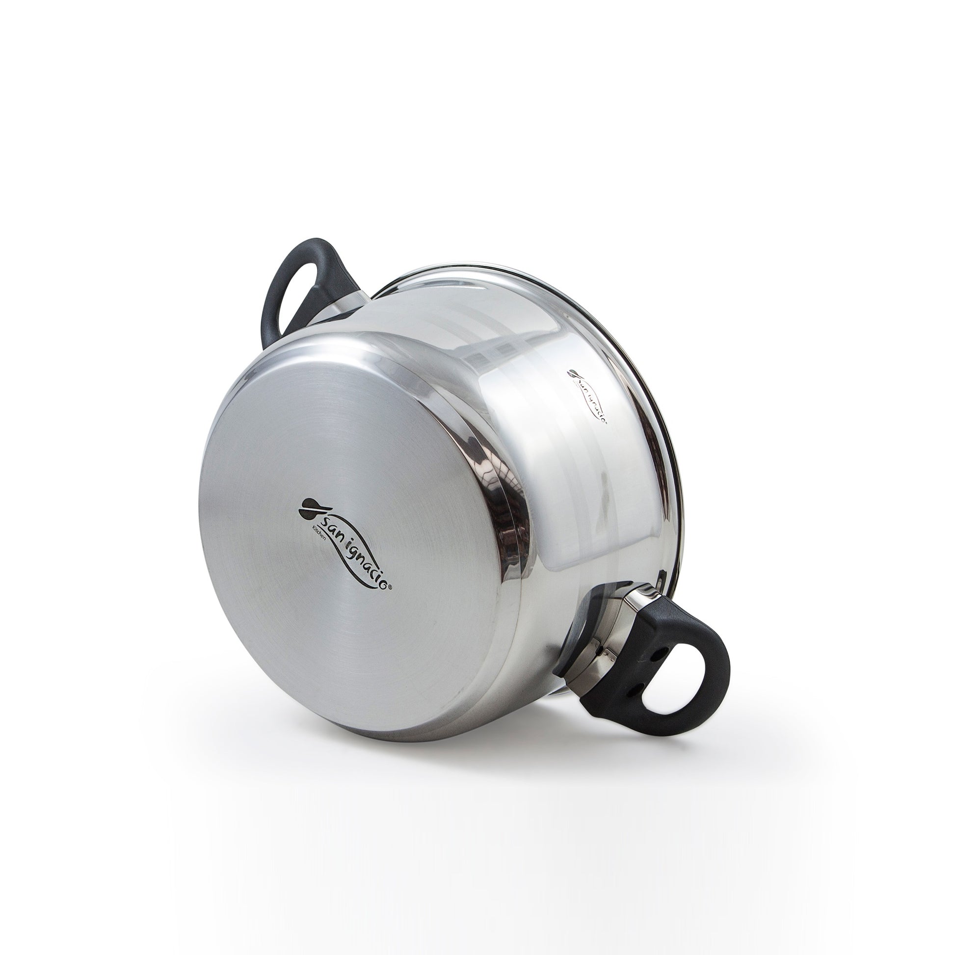 Bateria De Cocina 8 Piezas San Ignacio En Acero Inoxidable Con Juego De Sartenes (18,20,24 Cm) En Aluminio Forjado Colección Daimiel