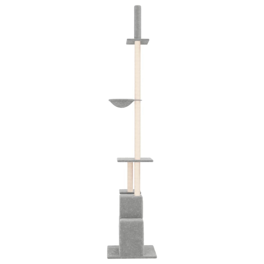 Vidaxl Árbol Rascador Gatos Suelo A Techo Gris Claro 250,5-276,5 Cm_3
