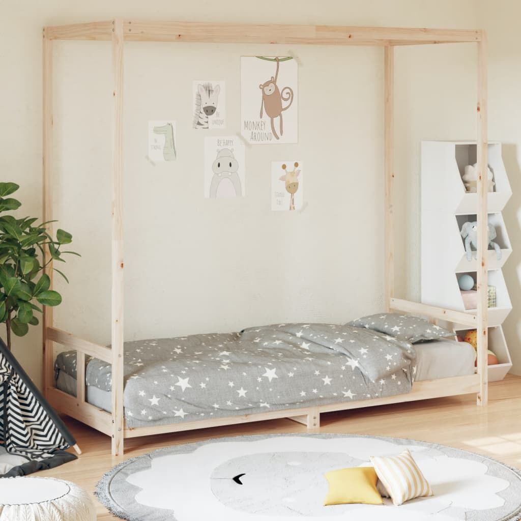 Vidaxl Estructura De Cama Para Niños Madera Maciza De Pino 80x200 Cm_1