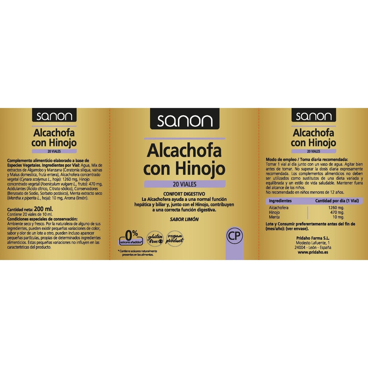 Alcachofra com Funcho 20 ampolas SANON de 10 ml