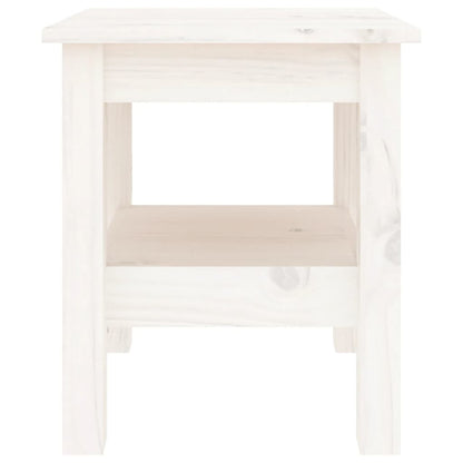 Mesa De Centro De Madera Maciza De Pino Blanco 35x35x40 Cm_1