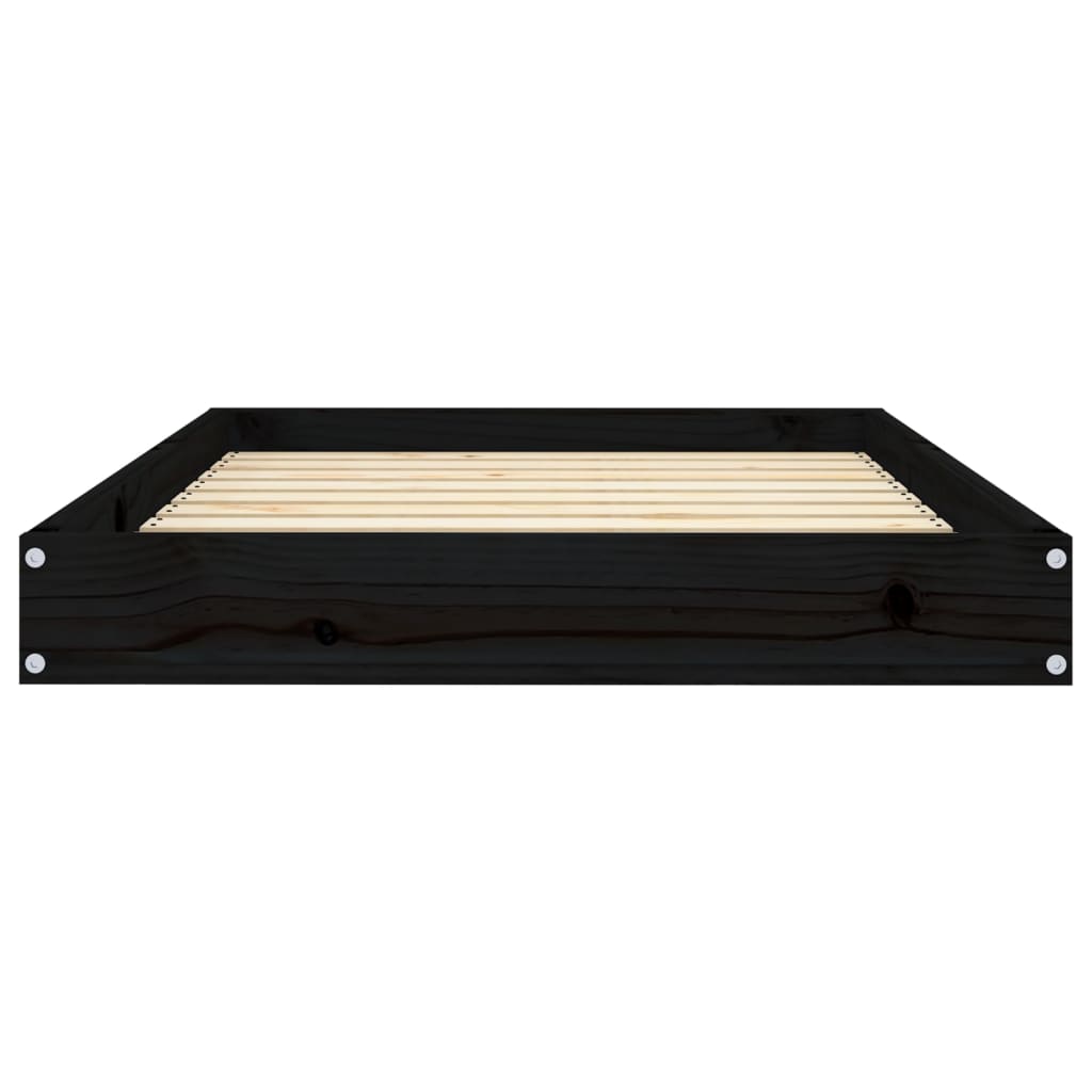 Cama Para Perros Madera Maciza De Pino Negro 91,5x64x9 Cm / Vetonek_3