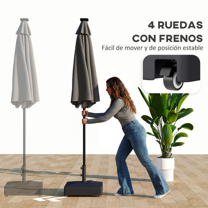 Outsunny Base Para Sombrilla De Hdpe Cuadrada Con Ruedas Rellenable Arena 61 Kg_5