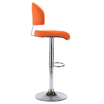 Taburete De Cocina De Cuero Sintético Naranja_2