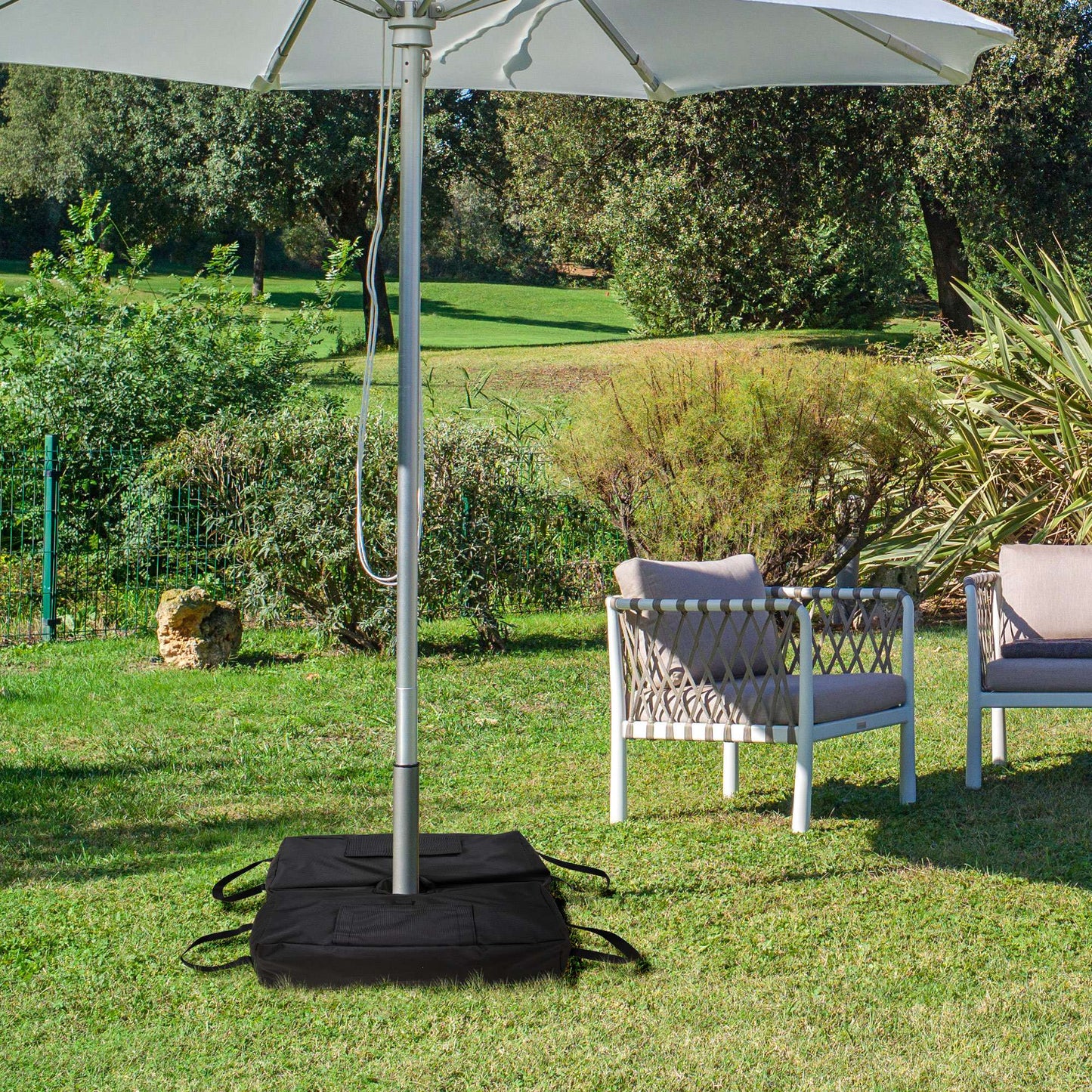 Outsunny Juego De 2 Bolsas De Arena Peso Para Sombrilla 50 Kg 50x25x18 Cm Negro_1