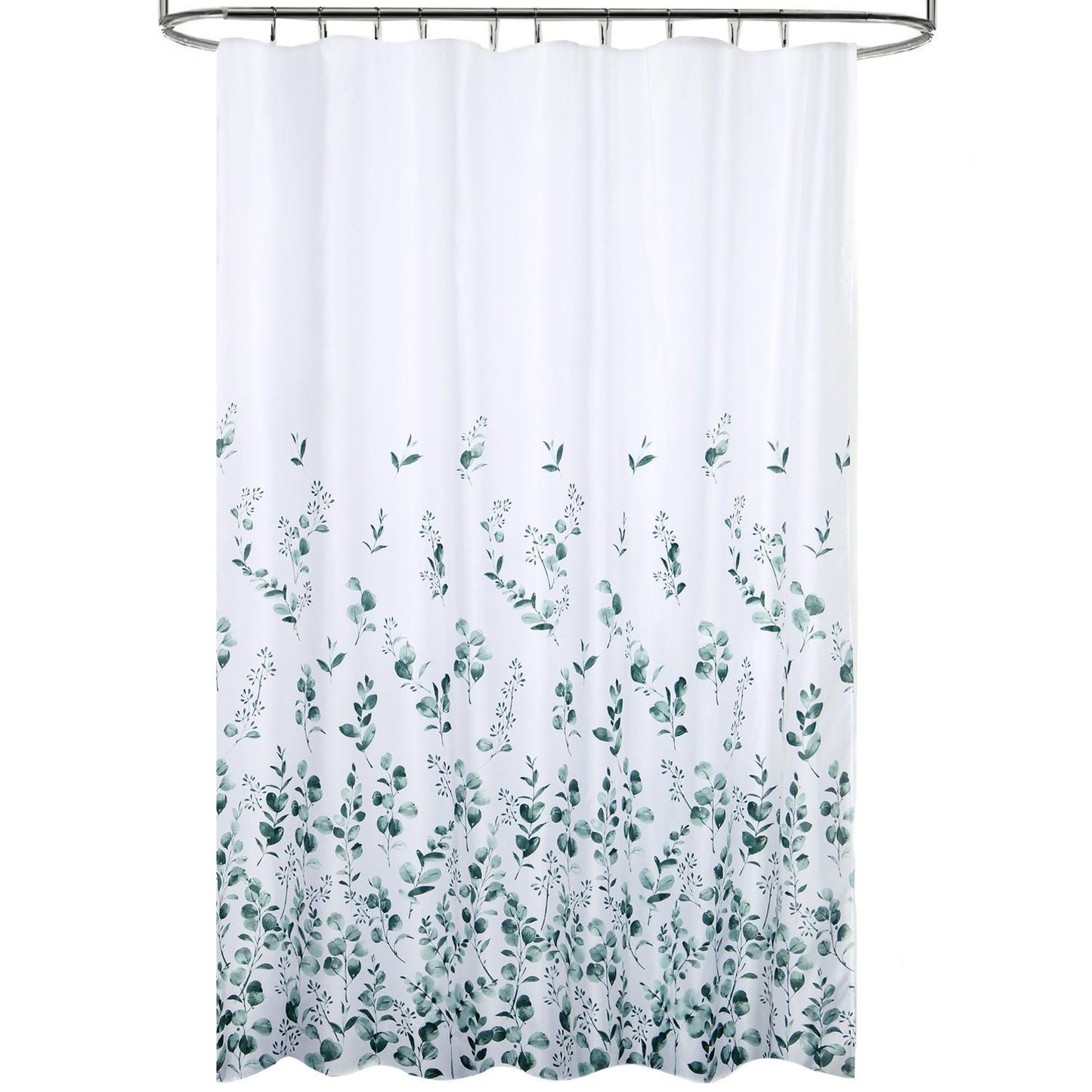 Cortina Ducha Tela Flores 180 X 200 Cm. Cortina Baño, Cortina Tela Impermeable Con Anillas_0