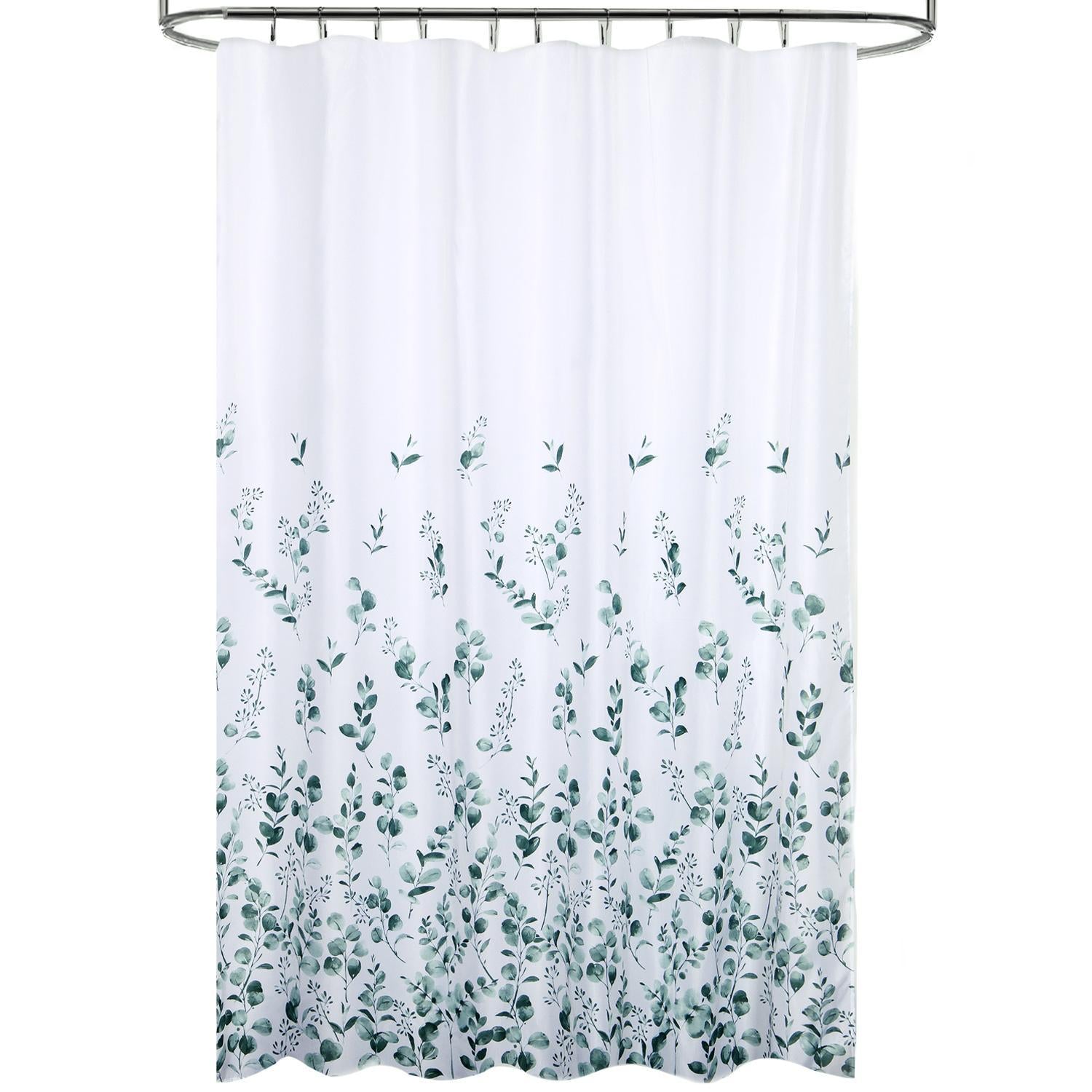Cortina Ducha Tela Flores 180 X 200 Cm. Cortina Baño, Cortina Tela Impermeable Con Anillas_0
