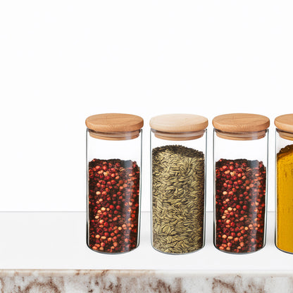 Wellhome - Tarro De Vidrio Y Madera, Cierre Hermético 1.3l_2