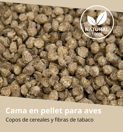 Cama para Aves en Pellet con Tabaco Natural - Antiparasitario, Absorbente y Compostable - 100% Natural - 17kg_1