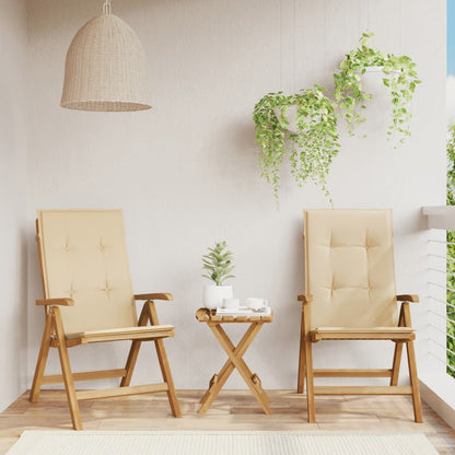 Vidaxl Sillas De Jardín Reclinables Y Cojines 2 Uds Madera Maciza Teca_1