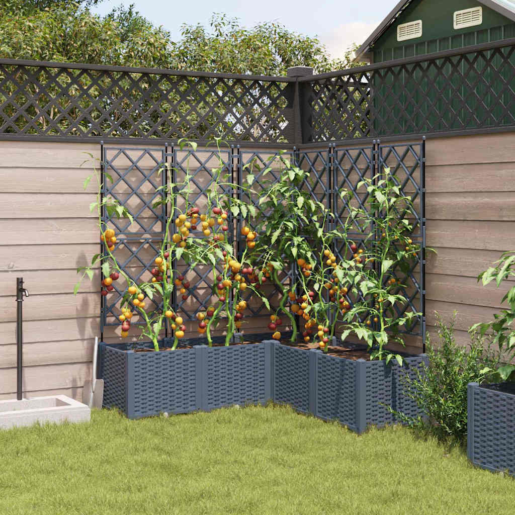 Macetero De Jardín 5 Uds. Gris Claro 120 X 120 X 143 Cm Pp_2
