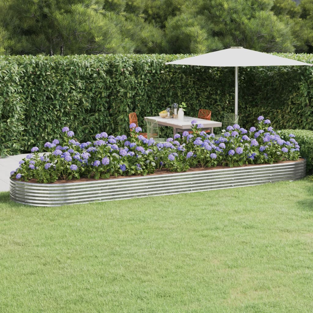 Jardinera Arriate Acero Galvanizado Plata 523x140x36 Cm_1
