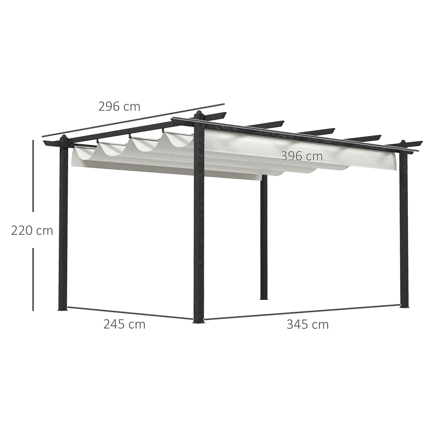 Outsunny Conjunto De Pérgola Incluye 1 Pérgola De Jardín 4x3 M Y 1 Cubierta_2