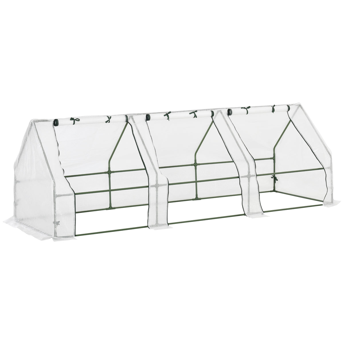 Invernadero De Terraza Outsunny Acero, Pe Blanco 270x90x90 Cm_1