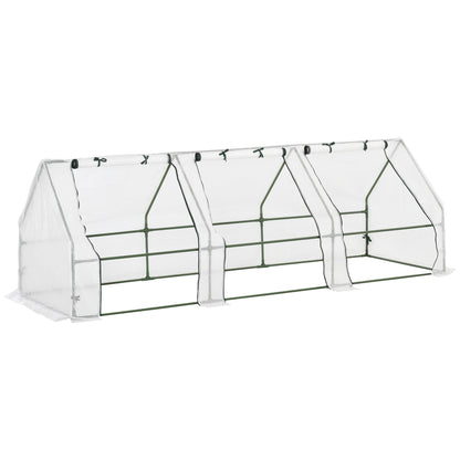 Invernadero De Terraza Outsunny Acero, Pe Blanco 270x90x90 Cm_1
