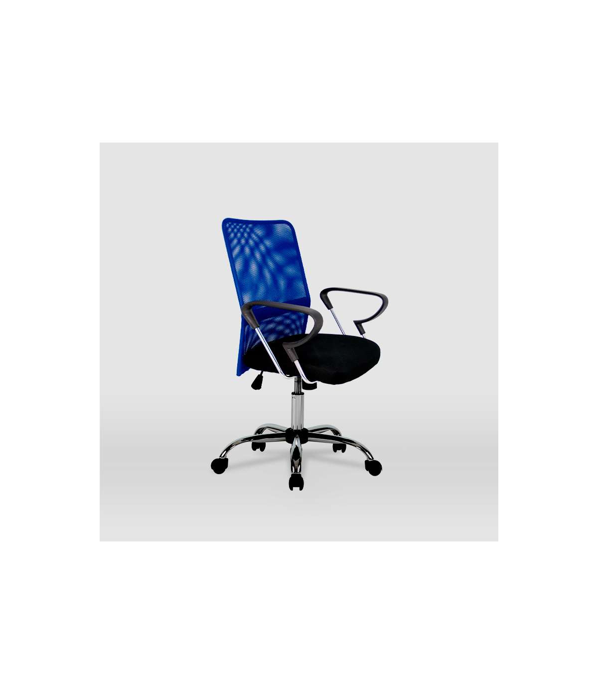 Silla Despacho Giratoria Helena Tapizada En Tejido Transpirable Azul, 86/96cm(alto) 59cm(a_3