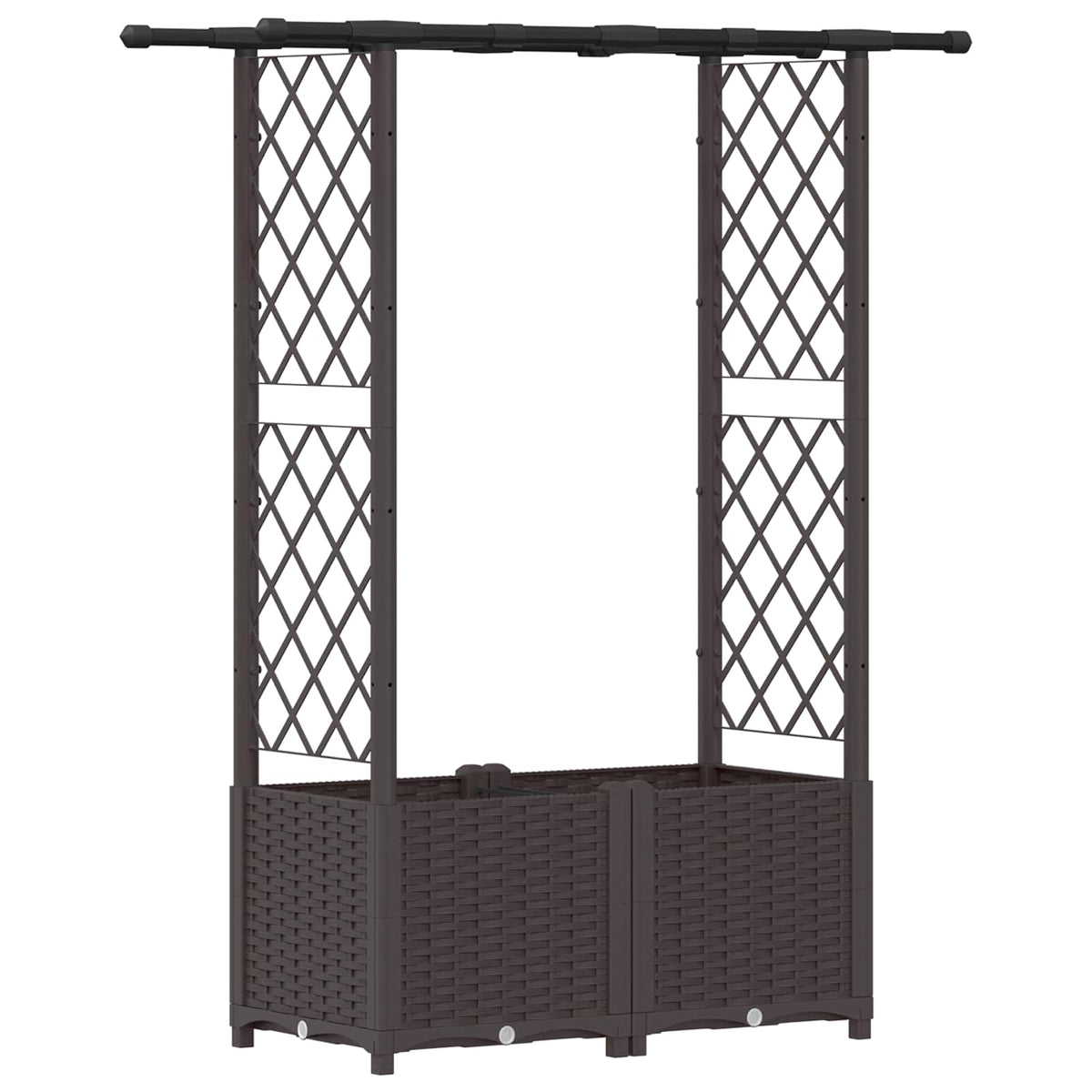 Cama Elevada Con Trellis Y Techo Marrón 124,5 X 40 X 136 Cm Pp_0