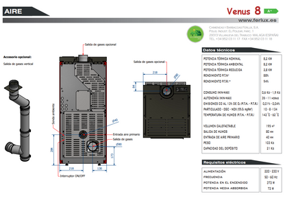 Bricosol Estufa De Pellets Venus 8 Negro De Ferlux_5